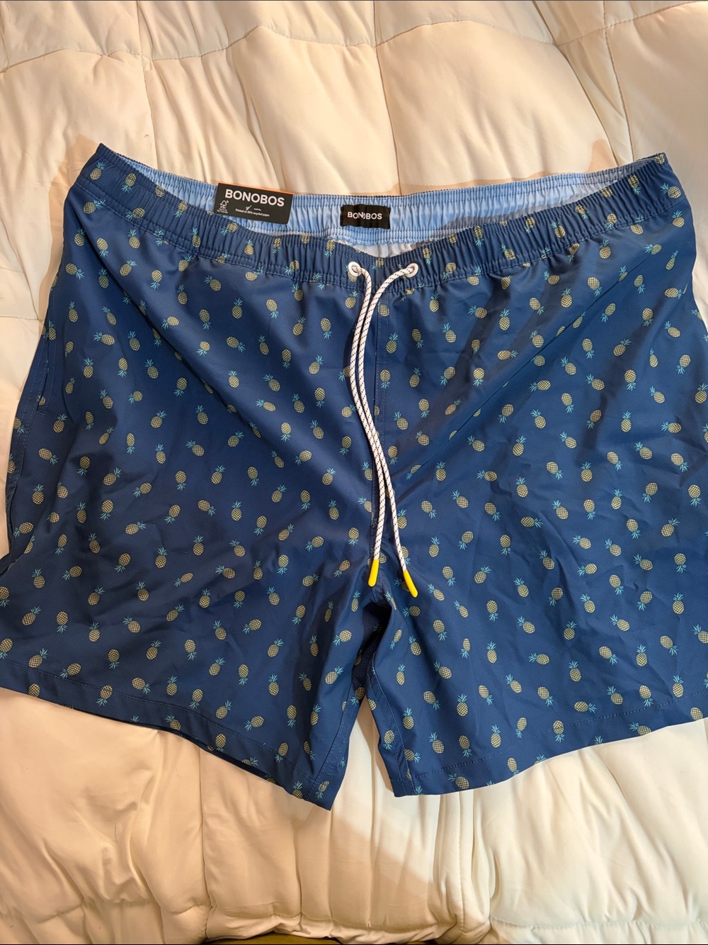 Bonobos Blue Pineapple-Print Swim Trunks
